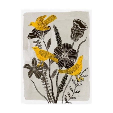 Trademark Fine Art Melissa Wang 'Birds in My Garden I' Canvas Art, 24x32 WAG16542-C2432GG